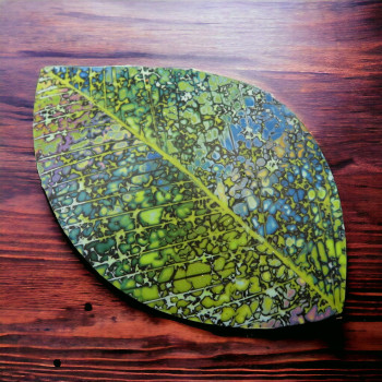 Leaf Brooch - Green/Blue